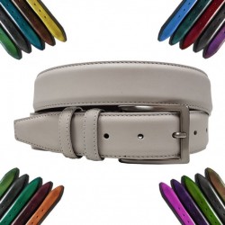 CEINTURE CUIR NATUREL A PATINER 135MM