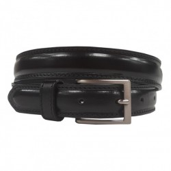 CEINTURE CUIR BOMBE DOUBLE PIQURE 9135/40MM