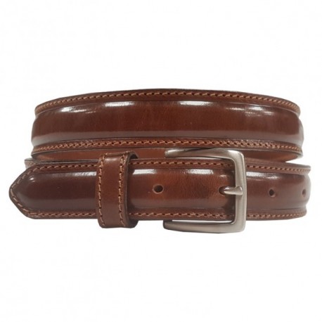 Ceinture cuir bombe double piqure 9135/40mm