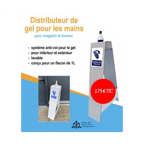 PRESENTOIR DISPENSEUR DE GEL OU SOLUTION HYDRO ALCOOLIQUE