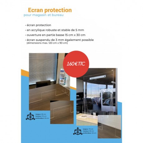 ECRAN DE PROTECTION PLEXI 70*90 5MM