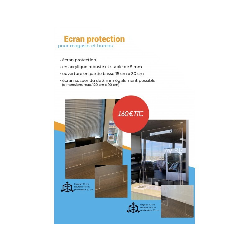 ECRAN DE PROTECTION PLEXI 70*90 5MM